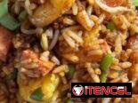 CENAS DE CERDO ASADO Y ARROZ FRITO ESPECIAL VARIADA COMIDA CHINA
