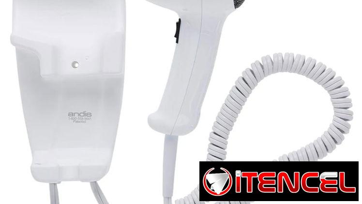 Secadora de Pelo para pared, ANDIS 1600w 110v, exelente para casas de renta o tu casa, impecable.