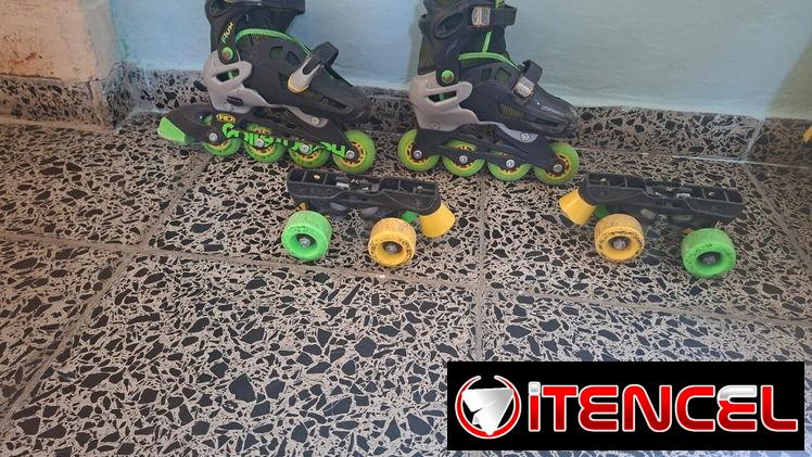 Patines de Niño, Lineales y de 4 ruedas intercambiables. Varios numeros se estira y se recoge.