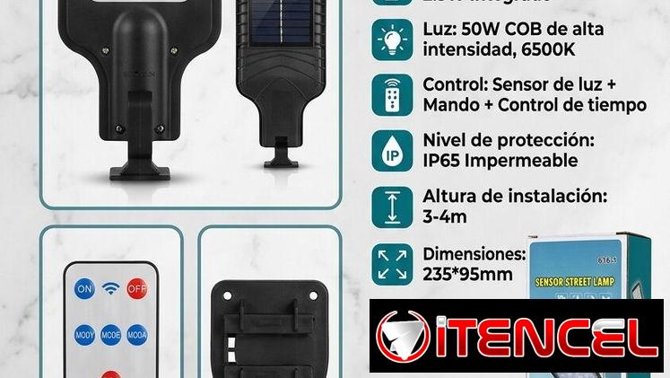 Lámpara de Calle Solar Integrada 50W
