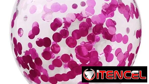12″ Latex con Confetis Rosado Fucsia(TPEx)