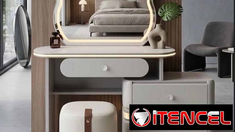Vanity o “Coqueta” con asiento ,espejo y luz LED