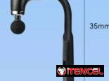 Pistola masajeador con varios cabezales con extensores para un manejo más fácil.  45 Usd