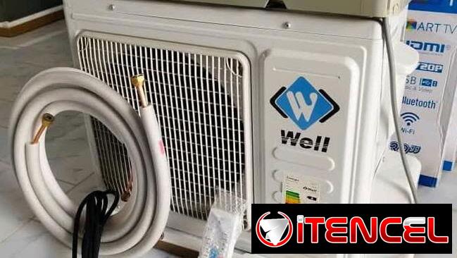 👉Split *Well* de 1 tonelada 260 ✔️Tecnología convencional (No inverter)  ✔️Tuberías de cobre