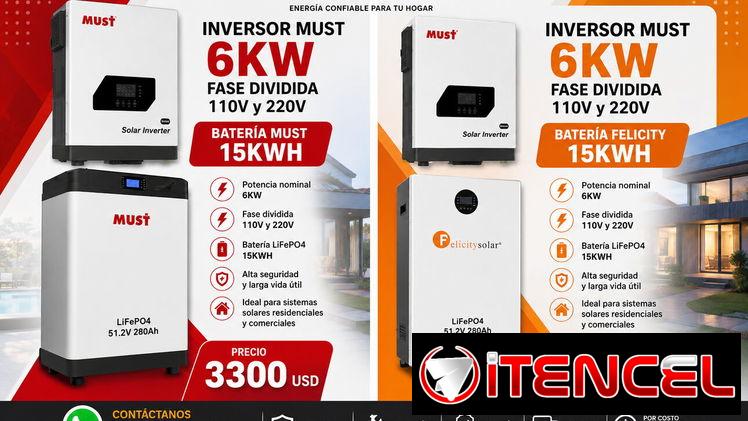 Inversor Must 6kW con 15kW