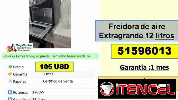 MV-522-Freidora de aire Extragrande 12 litros….105 USD…51596013…transporte costo adicional