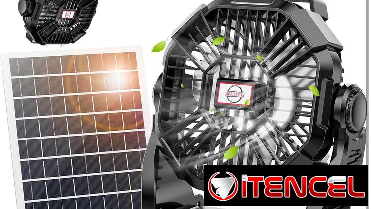 Ventilador recargable con panel solar