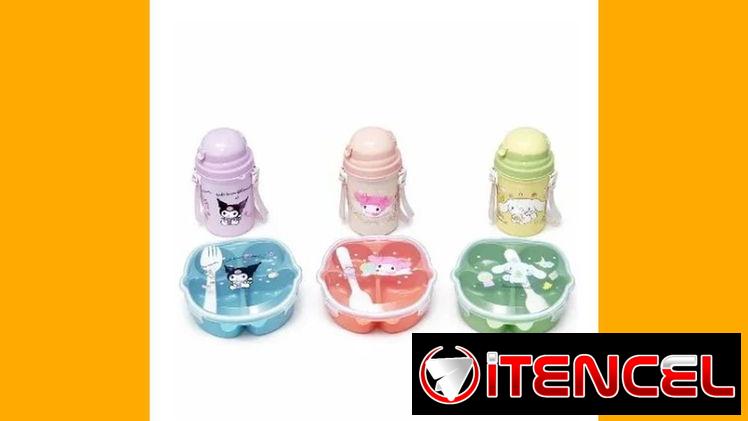 LONCHERA INFANTIL CON COMPARTIMENTOS +BOTELLA CON SORBETE VPT-0231