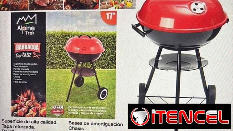 Cocina Barbacoa – parrilla 17″ para carbón con sistema de seguridad integrado,