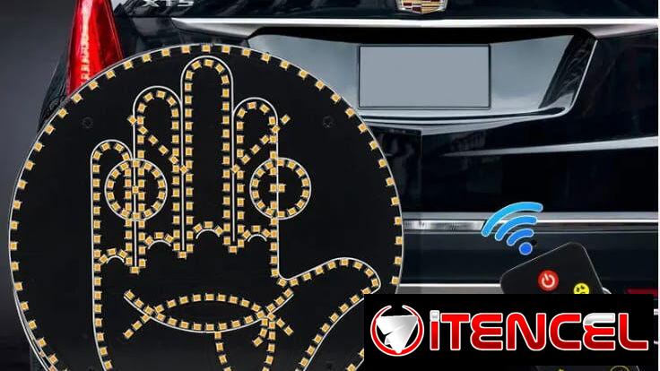 luz LED para ventana trasera de coche con forma de mano