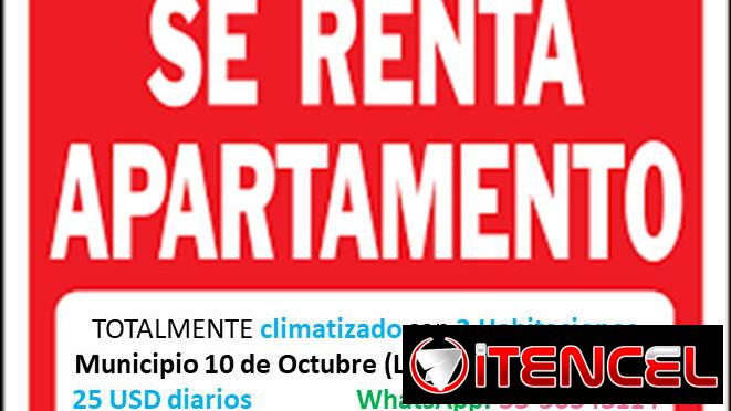 Se Renta por días Apartamento de 2 Habitaciones Climatizado y Amueblado