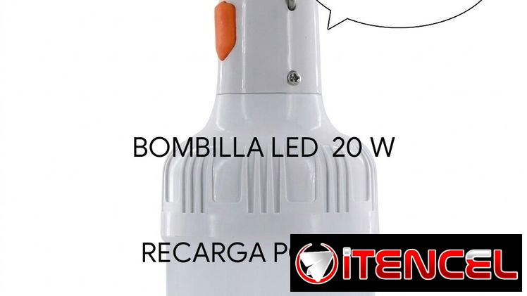 BOMBILLO RECARGABLE POR USB FOCO LED DE 20W