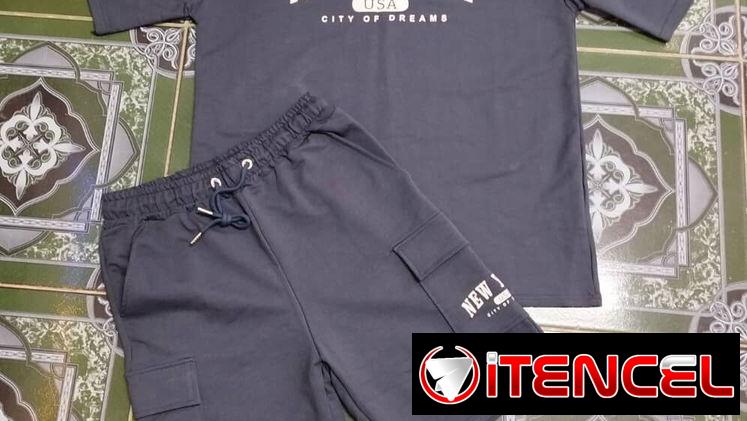 Ropa hombre – conjunto de shorts+pullover overzise.   10 Usd
