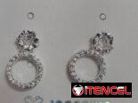 Finos Aretes plateados _Oro Laminado y Cadenas Pandora.
