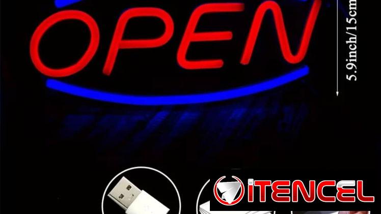 Cartel open lumínico ideal para negocios