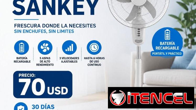 VENTILADOR  RECARGABLE CON LUZ LED Y CARGA DE USB