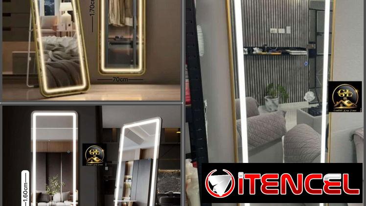 Espejo lujoso con borde dorado y plateados con luces led (L&G)