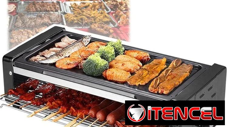 Parrilla Eléctrica Sin Humo, Ideal para Fiestas Y Entretenimiento.