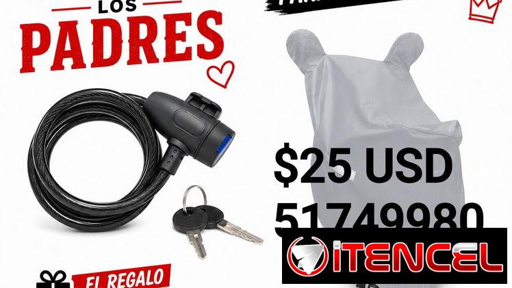 Capa protectora para moto ✅ Candado de cable con llave de alta seguridad