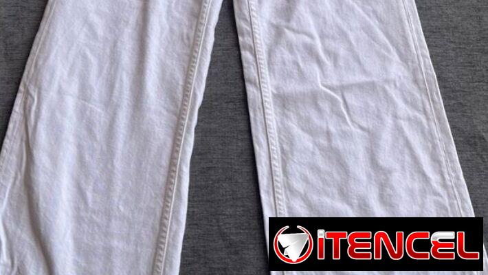 Pantalones de mujer de mezclilla corte ancho 58547627