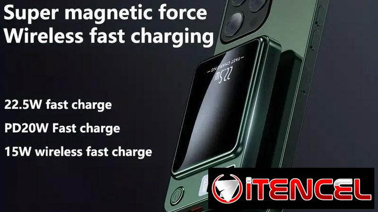 Cargador portátil para IPHONE, carga inalámbrica Tecnología MagSafe Capacidad: 10000 mAh