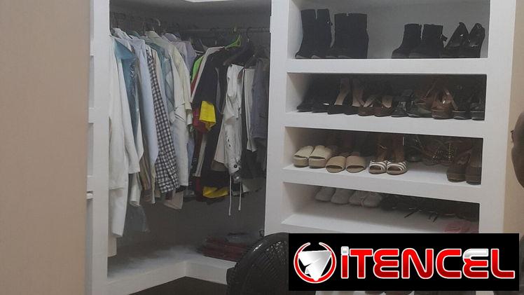 Clóset, Bajos de mesetas, Falso techos,  Falsas Paredes, estantes, entrepaños, etc