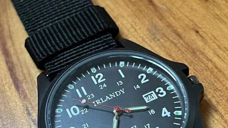 Reloj, elegante para hombre, negro, Pulsera, manilla de nylon