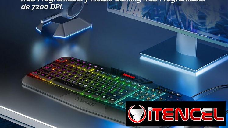 Combo Gaming Redragon S101 Teclado + Mouse RGB USB con Reposamuñecas