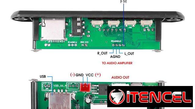 Adaptador/reproductor de música por Bluetooth para reproductoras de autos, amplificadores, bocinas etc