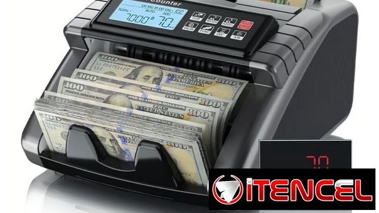 LOLARAN AL1000 Máquina Contadora de Dinero con Contabilidad de Valor, Soporta Dólar y Euro, Detección de Falsificaciones