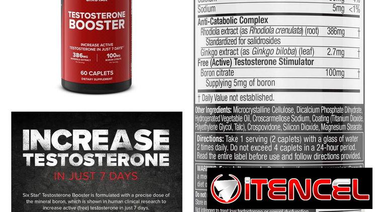 Precursor de testosterona Booster six star 60 tab pomos sellados
