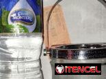 Lámparas metálicas para exteriores/ Hielera transparente/ Búcaro de porcelana verde claro y