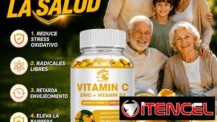 Frasco d 120 cápsulas de: Vitamina C, D3 y Zinc