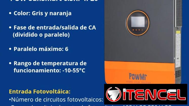 Inversor Híbrido POWMR 6.5KW 120/240VAC – 48VDC 💪  ✅ Onda sinusoidal pura 6500W