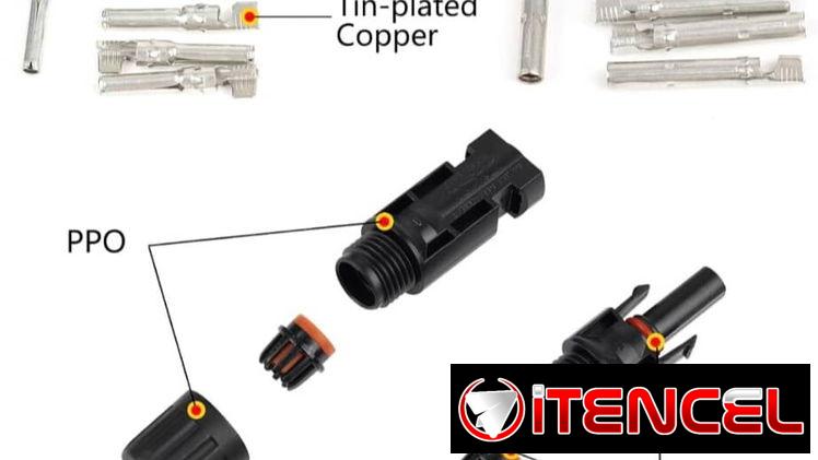 Conector MC4 para panel solar, 1000V, 30 A, IP67, impermeable, macho/hembra, adecuados para cables solares de 14 a 10AWG