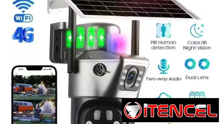 Cámara de seguridad Solar/8MPX/ Alarma luminosa y voz.