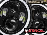 PANTALLAS LED TIPO LUPAS DE 17″ CON OJOS DE ANGEL LUZ LARGA Y CORTA PARA AUTOS O MOTOS✨🔆✨.