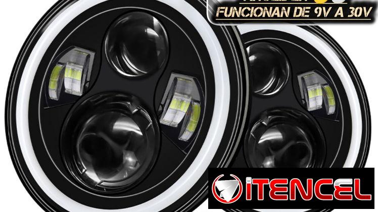 PANTALLAS LED TIPO LUPAS DE 17″ CON OJOS DE ANGEL LUZ LARGA Y CORTA PARA AUTOS O MOTOS✨🔆✨.