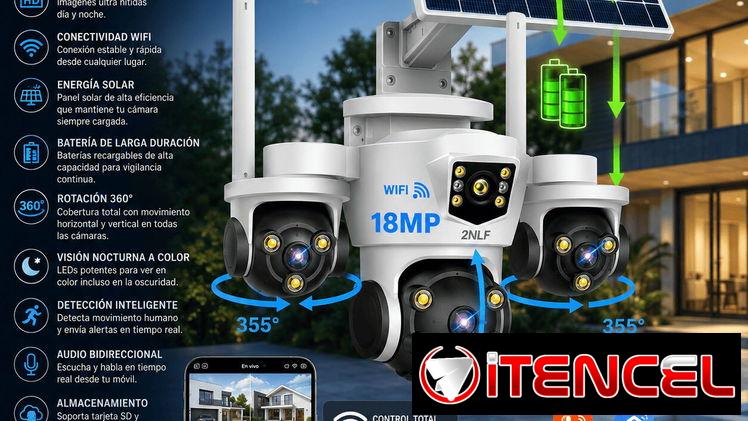 Cámara de Seguridad Solar 2NLF de 18MP/videovigilancia exterior