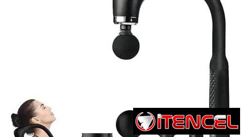 Pistola masajeador con varios cabezales con extensores para un manejo más fácil.  45 Usd
