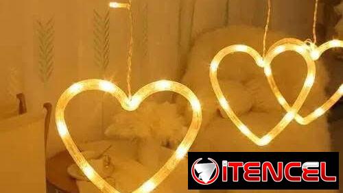 luces led con adornos de corazón  8 modos de iluminación  (Funcionan conectadas directamente a la corriente) en 5500cup