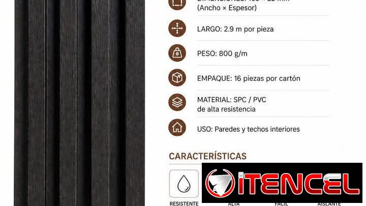 Lambrin, paneles decorativos, planchas wpc
