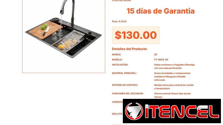 Fregadero inteligente Q7 con acabado en gris satinado hoy disponible VPT#-0137