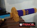 Figura decorativa Katana Lego con su base