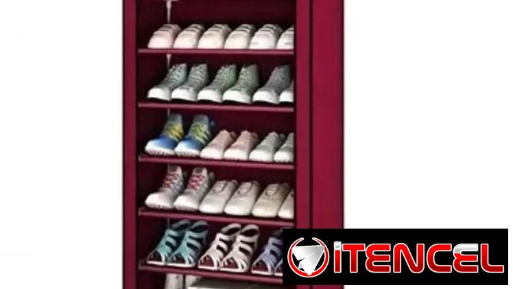 Zapatera con cubierta para polvo
