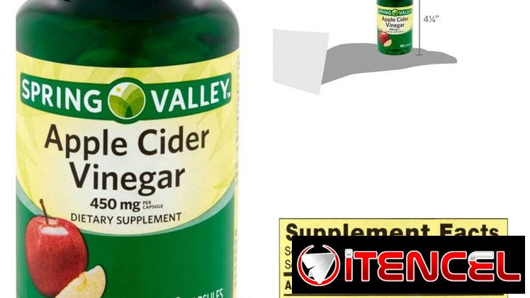 Cápsulas de vinagre de sidra de manzana 100 tabletas pomo sellado