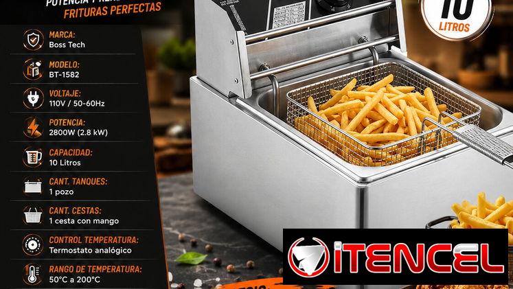 🍗 2800W 🍗 FREIDORA ELECTRICA DE ACEITE BOSS TECH DE 10 LITROS. MENSAJERIA CON FACTURA Y GARANTIA. TL 54833699