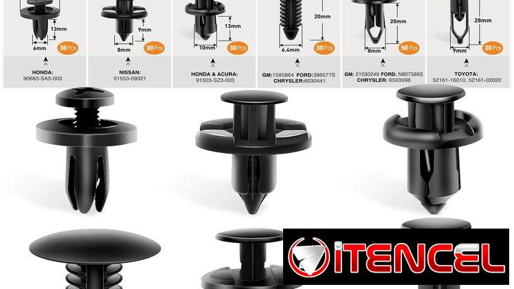 Clips universales de plástico para guardabafangos e interiores de autos  , 200 clips de remache con 6 tamaños