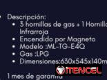 Cocina Milexus empotrable de 3 hornillas de gas + 1 hornilla infrarroja (MENSAJERIA INCLUIDA)