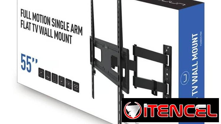 Soporte De Pared Unno Tekno Para TV 32–55” Brazo Articulado Full Motion VESA 400×400 Extensión 16.5” 77lb